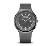 BERING Orologio da uomo Solar | Lucido/Grigio spazzolato | 14442-077, Grigio, classico