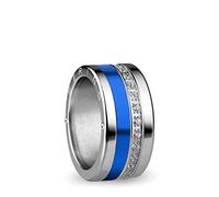 BERING, Set di Anelli Intercambiabili da Donna, in Argento e Blu con L'Esclusivo Sistema Twist & Change, Amur