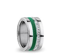 BERING, Set di Anelli Intercambiabili da Donna, in Argento e Verde con L'Esclusivo Sistema Twist & Change, Ganges