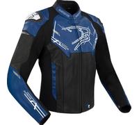Bering Snap Giacca in pelle/tessuto da moto, nero-blu, taglia XL per maschi