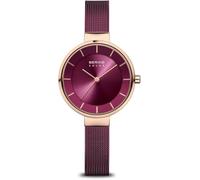 BERING Solar 14631-969 Orologio da polso da donna, cassa in acciaio inossidabile color oro rosa da 31 mm e quadrante lilla, cinturino in maglia milanese, vetro zaffiro, 5 ATM