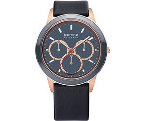 BERING Uomo Analogico Quarzo Ceramic Orologio con Cinturino in Pelle di vitello Cinturino e Vetro zaffiro 33840-467