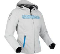 Bering Warwick impermeabile Giacca tessile moto da donna, Grigio/blu chiaro, Taglia 46