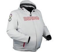 Bering Warwick King Size impermeabile Giacca tessile moto, Grigio/rosso chiaro, Taglia L