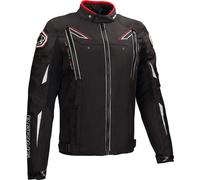 Bering Ziggy Giacca tessile da moto, nero-bianco-rosso, taglia 3XL per maschi