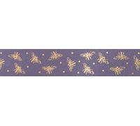 Berisford 15218-25 mm 04 Mulberry/Gold Sparkle BEE - Nastro da 20 m, taglia unica