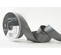 Berisfords 3501 Nastro di Raso Double Face, Poliestere, Grigio fumé, 25 mm, 20 unità