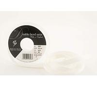 Berisfords 3501 Nastro Double-Face in Raso 20 m x 10 mm, Bianco Sposa