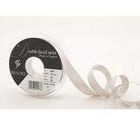 Berisfords 3501 Nastro Double-Face in Raso 20 m x 15 mm, Grigio Argento
