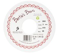 Berisfords 3501 Nastro Double-Face in Raso 30 m x 3 mm, Bianco Sposa