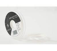 Berisfords Nastro double face in poliestere satinato, 5 mm, colore bianco