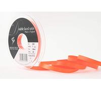 Berisfords Nastro Double-Face in Raso di Poliestere 7 mm, Arancio Fluo