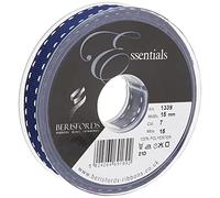 Berisfords Nastro Grosgrain impunturato 15 mm, Blu Navy/Bianco