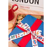 Berisfords Nastro in taffetà in poliestere, bianco/multi, 25 mm x 20 m