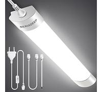 BERIXDEEP Lampada LED per ambienti umidi, con spina, 150 cm, 45 W, 4000 K, 4500 lm, per garage, cantina, officina, bagno, ufficio, magazzino, lavanderia, tubo a LED, impermeabile, per esterni