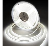 BERIXDEEP Strascia COB 15 Metri, Striscia LED Bianco Freddo con 384LEDs/m, Larghezza 10mm, CRI 90+, Striscia LED Dimmerabile DC24V per Camera da Letto, Cucina (senza alimentazione), 6000K