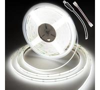 BERIXDEEP Strascia LED COB 10 Metri, Striscia LED Bianco Freddo con 384LEDs/m, Larghezza 8mm, CRI 90+, Striscia Dimmerabile DC24V per Camera da Letto, Cucina (senza alimentazione), 6000K