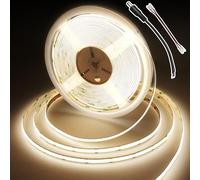 BERIXDEEP Strascia LED COB 10 Metri, Striscia LED Bianco Naturale con 384LEDs/m, Larghezza 8mm, CRI 90+, Striscia Dimmerabile DC24V per Camera da Letto, Cucina, Specchio (senza alimentazione), 4000K