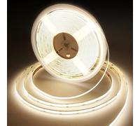BERIXDEEP Strascia LED COB 5 Metri, Striscia Bianco Caldo con 480LEDs/m, Larghezza 8mm, CRI 90+, Strisce LED Dimmerabile DC24V per Camera da Letto, Cucina, Specchio (senza alimentazione) (4000K, 20m)