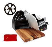 Berkel Affettatrice Home Line 200 Plus in nero - affettatrice da cucina con tagliacoltelli e tagliere realizzato a mano, pezzo unico