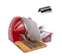 Berkel Affettatrice Home Line 250 in rosso - Affettatrice Premium con tagliere realizzato a mano in legno di barile + pinza da affettatura originale di Berkel - Offerta speciale