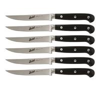 BERKEL set 6 coltelli da bistecca con lama seghettata Adhoc Nero 18 cm - KAD6ST11SRBGB