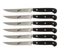 BERKEL set 6 coltelli da bistecca con lama seghettata Adhoc Nero 18 cm - KAD6ST11SRBGB