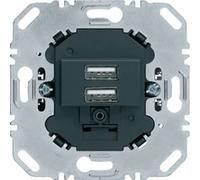 Berker 260205 USB Ladesteckdose 230V 2fach 3.0A eckiger Tragring anthrazit