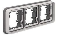 Berker 4011334405160 - Cornice a 3 Moduli, Orizzontale, Colore: Grigio Chiaro