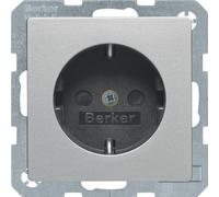 BERKER 41236084 - Presa Schuko con maggiore protezione da contatto, Q.1/Q.3, velluto in alluminio, laccato