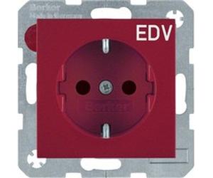 Berker 47238922 Ber Steckdose SCHUKO S.1 rot glänzend EDV
