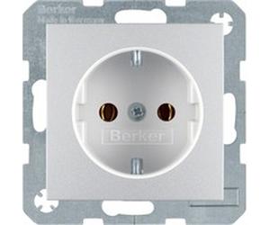 Berker 47431404 Steckdose Schuko alu matt - Type F - Aluminium - Thermoplastic