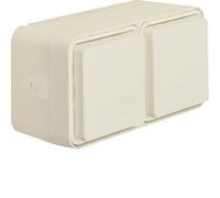 Berker 47753522 Doppelsteckdose SCHUKO mit KlappdeckelAP W.1 polarweiß