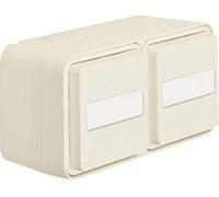 Berker 47753532 Steckdose SCHUKO, 2fach, waagerecht, mit Klappdeckel, Beschriftungsfeld, W.1, polarweiß matt