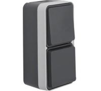 Berker Combinazione interruttore/prese Superficie W.1 Grigio, Grigio