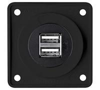 Presa di ricarica doppia USB Integra, 12V, 3A; antracite opaca, meccanica nera