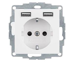 Berker Presa SCHUKO/USB 48031909 S.1, bianco polare, mt. S.1, presa 4011334510529