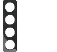 Berker R.1 telaio quadruplo nero, lucido 10142145