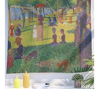 Berkin Arts Arazzo Arte Decorativo con Disegno Paesaggio, Appendere alla Parete Sfondo Estetico Foresta Fiori d'epoca per Camera da letto 150 x 200 cm (Georges Seurat -Una domenica sulla Grande Jatte)