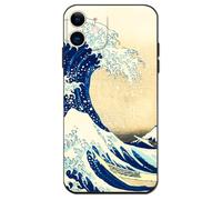 Berkin Arts Compatibile con Custodia per iPhone 12 Cover Silicone con protezione per lo schermo Stile giapponese Ukiyo-e (Katsushika Hokusai-La grande onda di Kanagawa)
