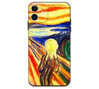 Berkin Arts Compatibile con Custodia per iPhone 12 Mini Cover Silicone con protezione per lo schermo Pittura astratta d'arte shock (Edvard Munch-L'urlo)