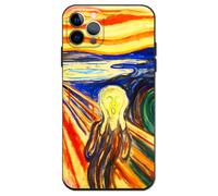 Berkin Arts Compatibile con Custodia per iPhone 12 Pro Max Cover Silicone con protezione per lo schermo Pittura astratta d'arte shock (Edvard Munch-L'urlo)