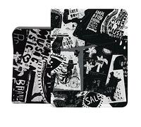 Berkin Arts Compatibile con iPad 7/8/9a Gen/iPad Air 3a Gen (10.5 Pollice) 2019/2020/2021 Copertina in Pelle per Custodia Pittura europea moderna Simboli di astrazione Raffinata illuminazione blu