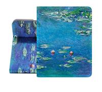 Berkin Arts Compatibile con iPad Mini 4a/5aGen (7.9 Pollice) 2019 2018 2017 2016 2015 Premium Pelle per Custodia Cloisonnismo Blu verde acqua Fiore Floreale Fiori gialli (Monet-Ninfee)
