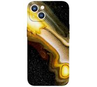 Berkin Arts Compatibile con iPhone 13 Custodia Cover Trasparente Cloisonnism Marmo Nero e Futurismo Oro Sfondo Marmo Purismo