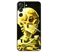 Berkin Arts Compatibile con Samsung Galaxy S22+ Plus/ S22 Pro Custodia Premium Silicone Cover Postimpressionismo (Vincent Van Gogh-Scheletro con sigaretta bruciante)