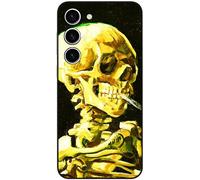 Berkin Arts Compatibile con Samsung Galaxy S23+ Plus 5G Custodia Premium Silicone Cover Postimpressionismo (Vincent Van Gogh-Scheletro con sigaretta bruciante)