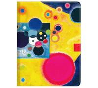 Berkin Arts Custodia per iPad Pro 11" M4 (2024) A2836/A2837/A3006 Custodia a libro in pelle di alta astratto ispirato al cosmo e alla galassia vibrante (accento in rosa di Wassily Kandinsky)