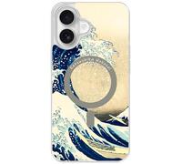 Berkin Arts Custodia trasparente compatibile con iPhone 17 [compatibile con Magsafe], Ukiyo-e in stile giapponese (La grande onda di Katsushika Hokusai)