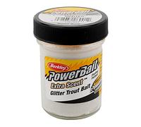 Berkley Powerbait Extra Scent, Esca trota glitterata, Bianco (White), 2 X 50g